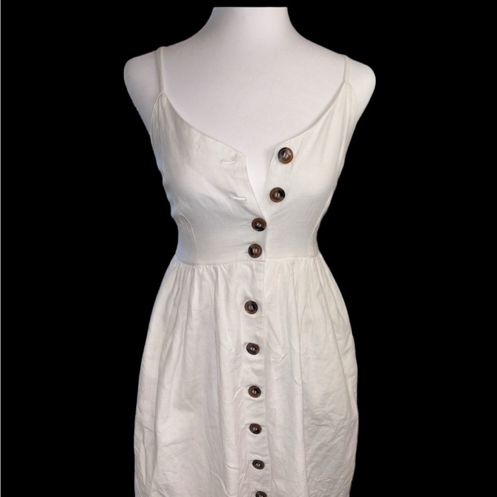 Japna  white button up summer dress. Size Small